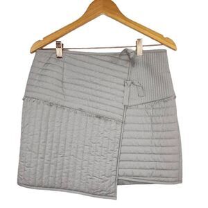 Tibi Juna Wrap-Effect Quilt Silk Mini Skirt Size 8